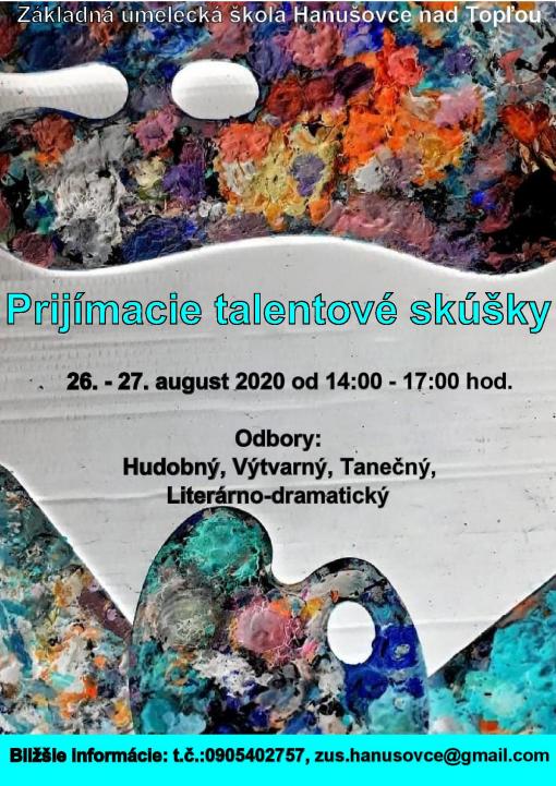 Prijímacie talentové skúšky ZUŠ Hanušovce n.T. Prijímacie talentové skúšky ZUŠ Hanušovce n.T.